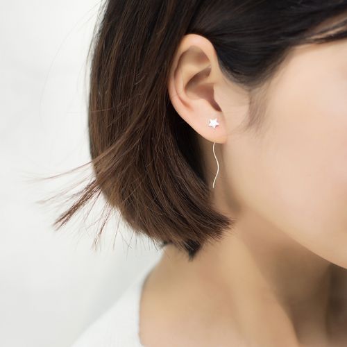 Boucles d'oreilles pendantes Femme YINGSHI Argentée - Ref 3099589