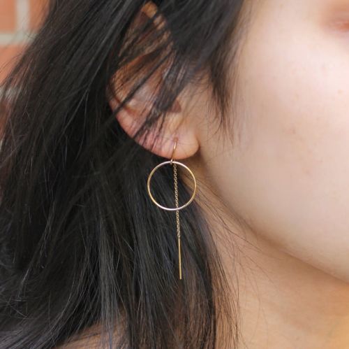 Boucles d'oreilles pendantes en Alliage argent plaque or - Ref 3099616