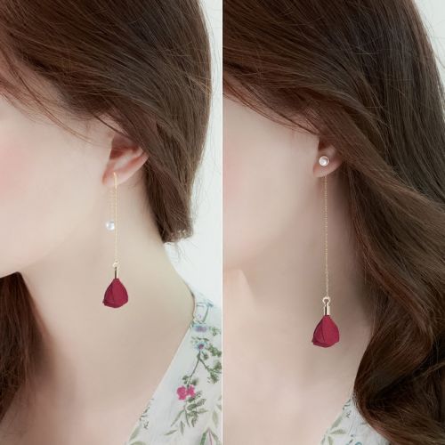 Boucles d'oreilles pendantes Femme en Matiere mixte - Ref 3099654