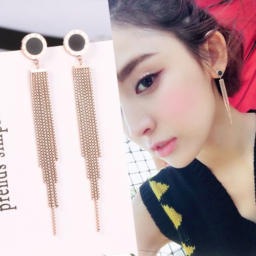 Boucles d'oreilles pendantes Femme en Acier au titane - Ref 3099693