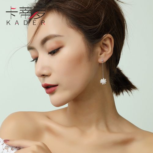 Boucles d'oreilles pendantes Femme KADER Argentée - Ref 3099696