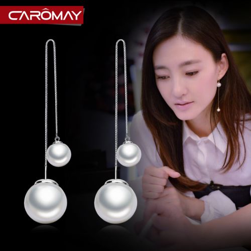 Boucles d'oreilles pendantes Femme CAROMAY Argentée - Ref 3099717