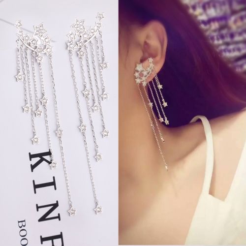 Boucles d'oreilles pendantes Femme en Alliage argent plaque or - Ref 3099731