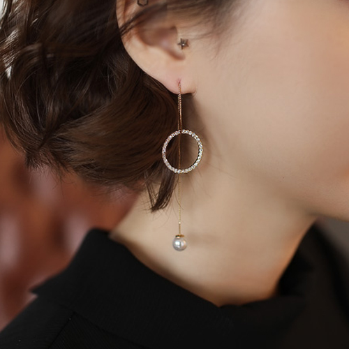 Boucles d'oreilles pendantes Femme LUCIAS en Alliage argent plaque or - Ref 3099751