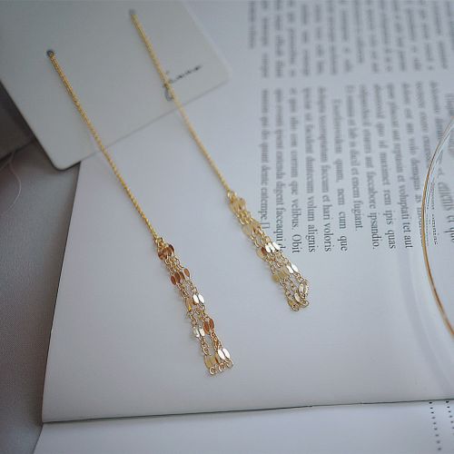 Boucles d'oreilles pendantes Femme en Alliage argent plaque or - Ref 3099777