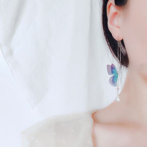 Boucles d'oreilles pendantes en Matiere mixte - Ref 3099793