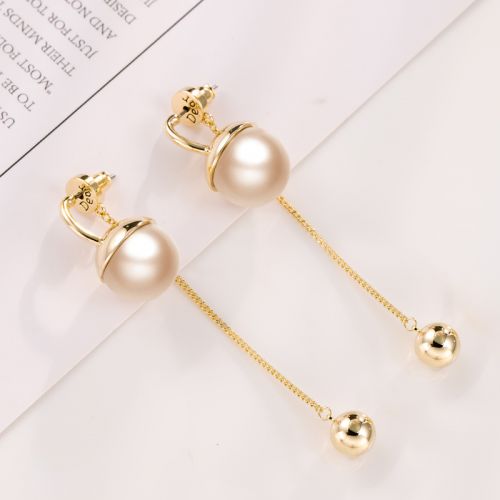 Boucles d'oreilles pendantes Femme QLADY en Alliage argent plaque or - Ref 3099816