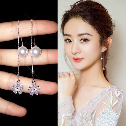 Boucles d'oreilles pendantes Femme BODIA PODILA en Zircone synthetique strass - Ref 3099845