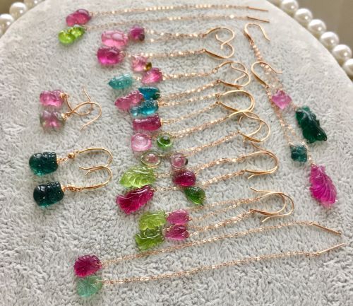 Boucles d'oreilles pendantes en Cristal naturel pierre semi-precieuse - Ref 3099846