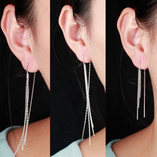 Boucles d'oreilles pendantes Femme 99 STERLING SILVER Argentée - Ref 3099863