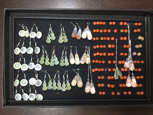 Boucles d'oreilles pendantes en Cristal naturel pierre semi-precieuse - Ref 3099864