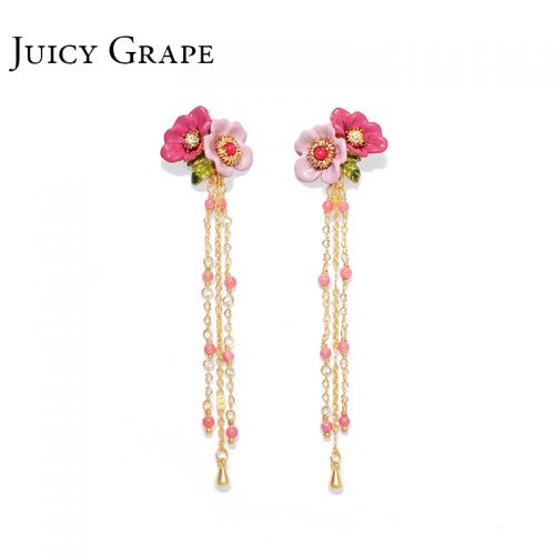 Boucles d'oreilles pendantes Femme JUICY GRAPE en Alliage argent plaque or - Ref 3099943