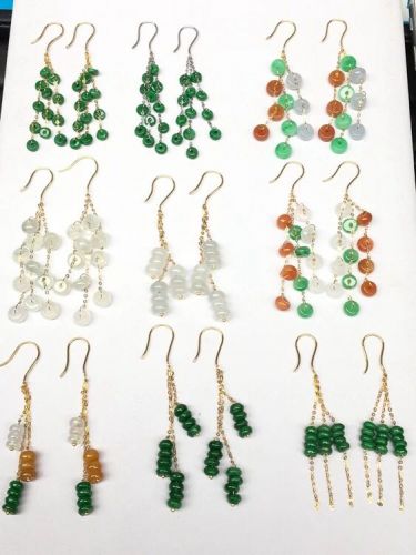 Boucles d'oreilles pendantes en Manipulation du jade - Ref 3099952