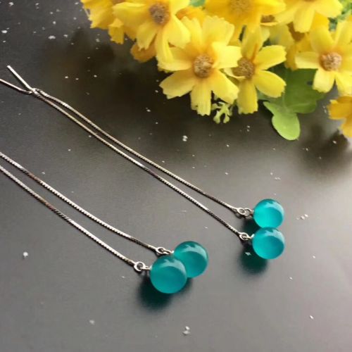 Boucles d'oreilles pendantes en Cristal naturel pierre semi-precieuse - Ref 3099954