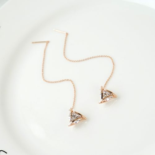 Boucles d'oreilles pendantes Femme en Alliage argent plaque or - Ref 3099956