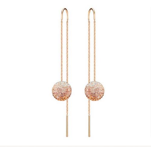 Boucles d'oreilles pendantes Swarovski en Alliage argent plaque or - Ref 3099961
