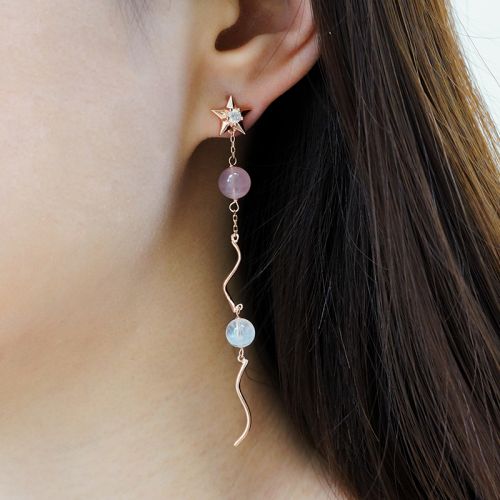 Boucles d'oreilles pendantes Femme GEMCY Argentée - Ref 3099962