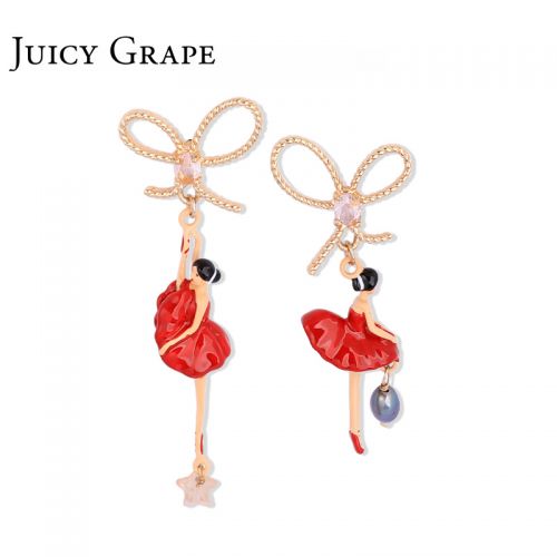 Boucles d'oreilles pendantes Femme JUICY GRAPE en Alliage argent plaque or - Ref 3099975