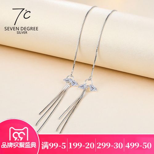 Boucles d'oreilles pendantes Femme SEVEN DEGR 7 C Argentée - Ref 3099981