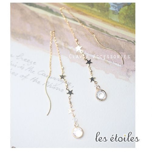 Boucles d'oreilles pendantes en Alliage argent plaque or - Ref 3100016