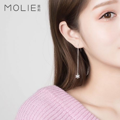 Boucles d'oreilles pendantes Femme MOLIE Argentée - Ref 3100054