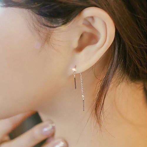 Boucles d'oreilles pendantes Femme en Alliage argent plaque or - Ref 3100103