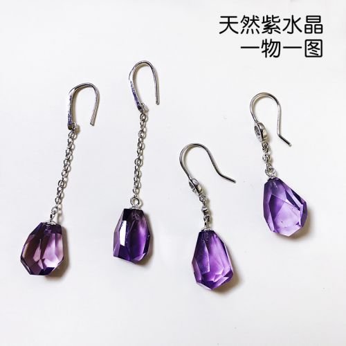 Boucles d'oreilles pendantes Femme en Cristal naturel pierre semi-precieuse - Ref 3100104