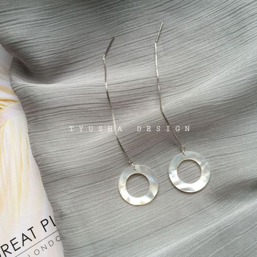 Boucles d'oreilles pendantes Femme TYUSHA DESIGN Argentée - Ref 3100107