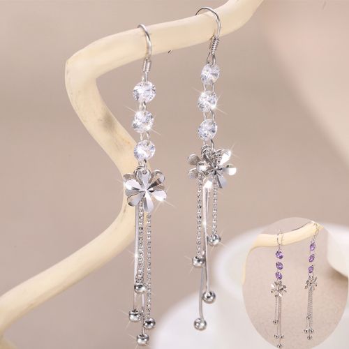 Boucles d'oreilles pendantes Femme Argentée - Ref 3100141