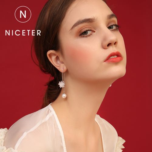 Boucles d'oreilles pendantes Femme NICETER en Alliage argent plaque or - Ref 3100148