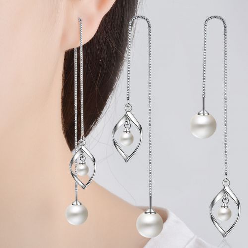 Boucles d'oreilles pendantes Femme Argentée - Ref 3100155
