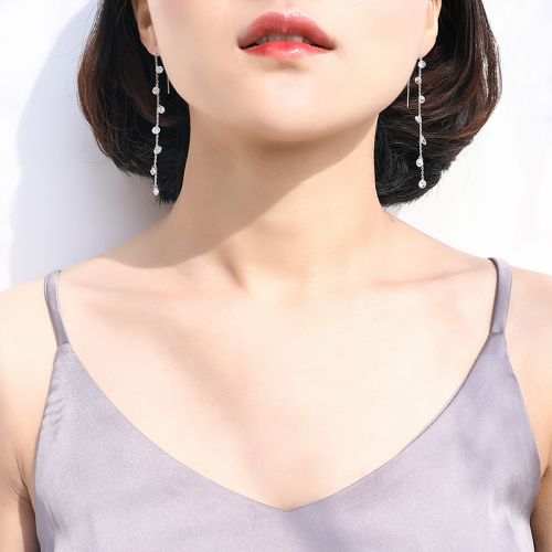 Boucles d'oreilles pendantes Femme Argentée - Ref 3100181