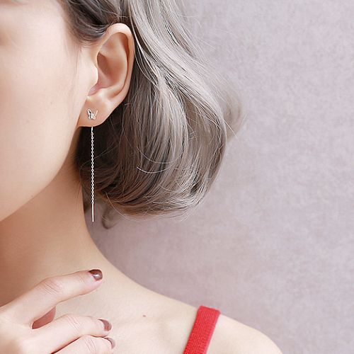 Boucles d'oreilles pendantes Femme Argentée - Ref 3100189