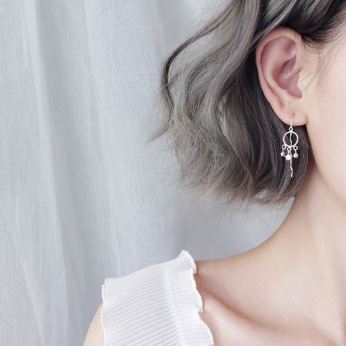 Boucles d'oreilles pendantes Femme Argentée - Ref 3100211