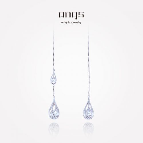 Boucles d'oreilles pendantes Femme ANGS Argentée - Ref 3100247