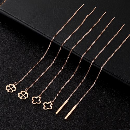 Boucles d'oreilles pendantes Femme en Acier au titane - Ref 3100254