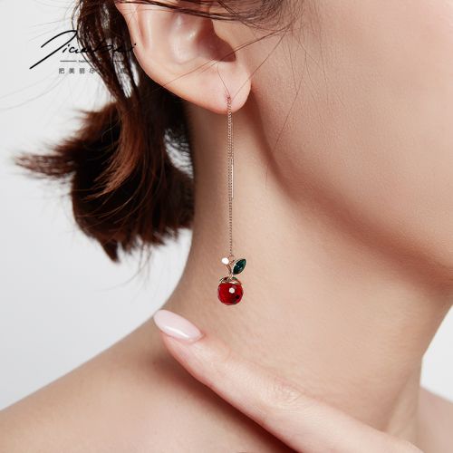Boucles d'oreilles pendantes Femme en Alliage argent plaque or - Ref 3100255
