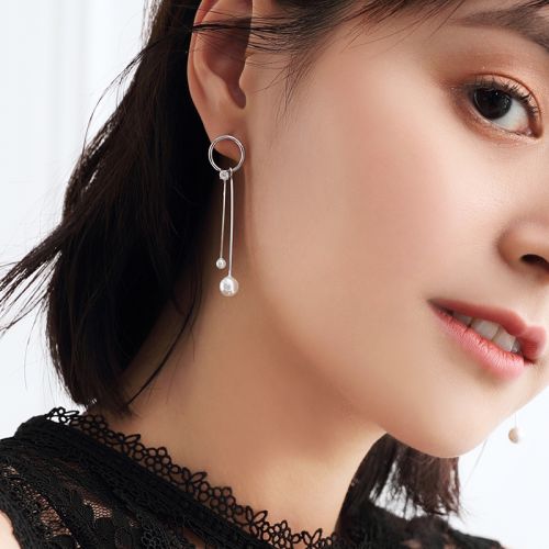 Boucles d'oreilles pendantes Femme FROMLOVER Argentée - Ref 3100305