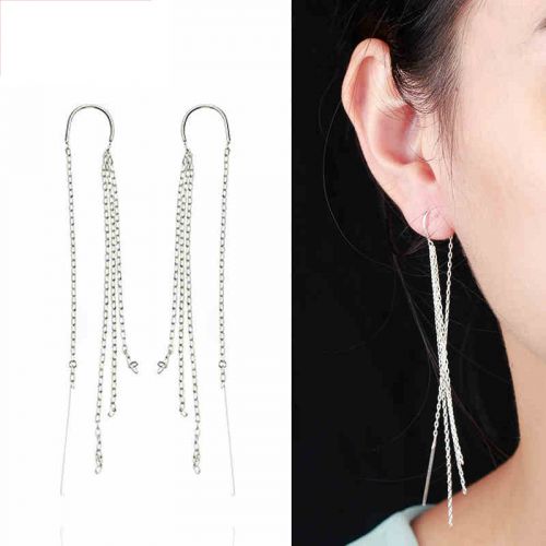 Boucles d'oreilles pendantes Femme Argentée - Ref 3100346