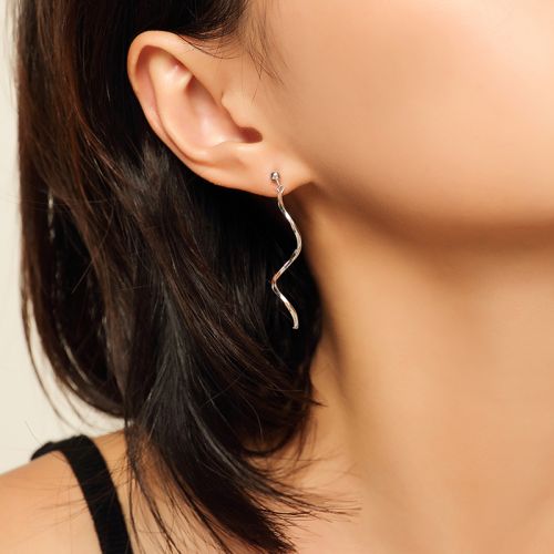 Boucles d'oreilles pendantes Femme FROMLOVER Argentée - Ref 3100351