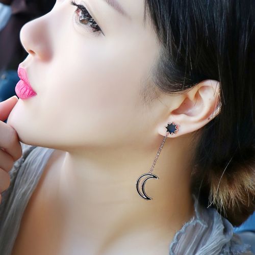 Boucles d'oreilles pendantes Femme en Acier au titane - Ref 3100354