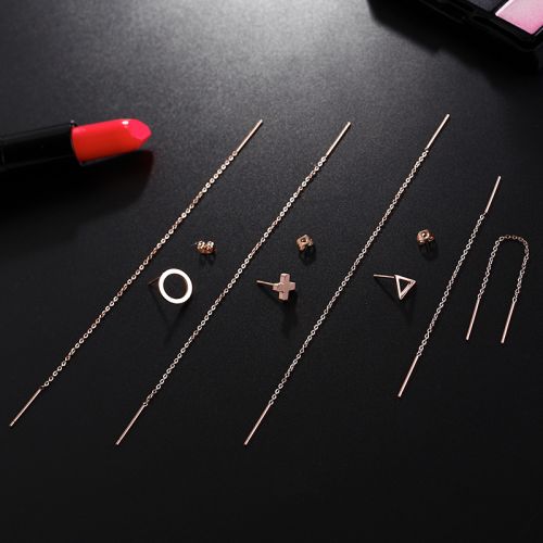 Boucles d'oreilles pendantes Femme en Acier au titane - Ref 3100368