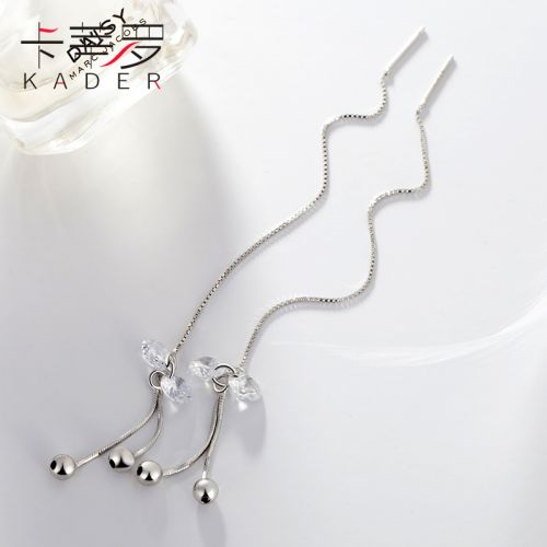 Boucles d'oreilles pendantes Femme KADER Argentée - Ref 3100391