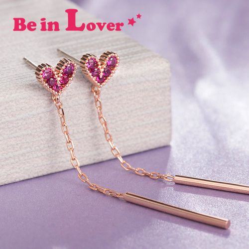 Boucles d'oreilles pendantes Femme LOVER Argentée - Ref 3100397