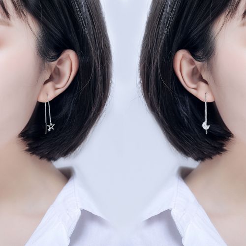 Boucles d'oreilles pendantes Femme Argentée - Ref 3100422