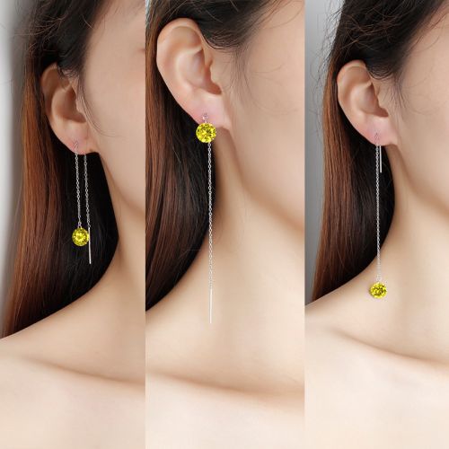 Boucles d'oreilles pendantes Femme Argentée - Ref 3100443