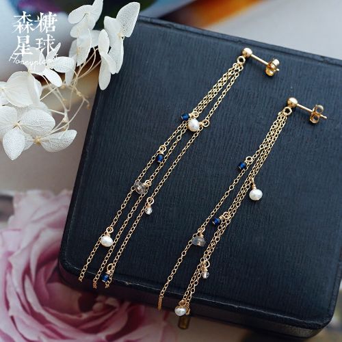 Boucles d'oreilles pendantes Femme HONEYPLANET en Cristal naturel pierre semi-precieuse - Ref 3100447