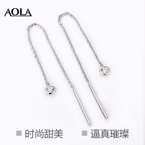 Boucles d'oreilles pendantes Femme en Zircone synthetique strass - Ref 3100487