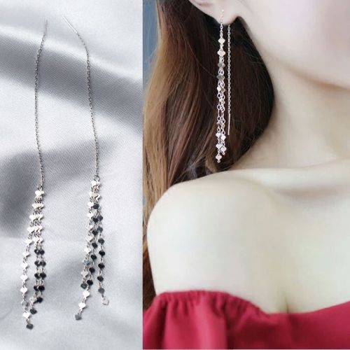 Boucles d'oreilles pendantes Femme Argentée - Ref 3100499