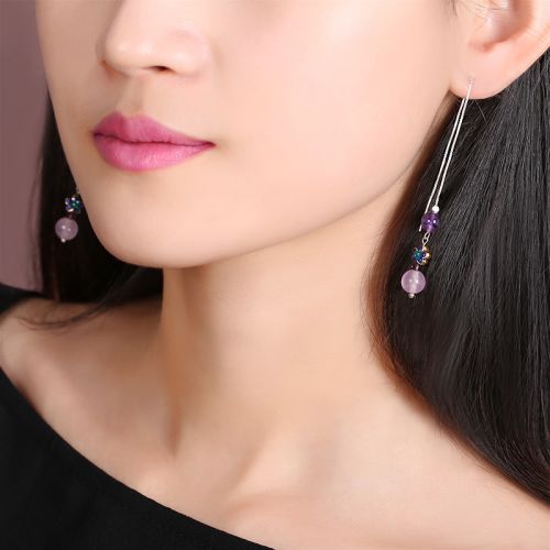 Boucles d'oreilles pendantes Femme Argentée - Ref 3100537